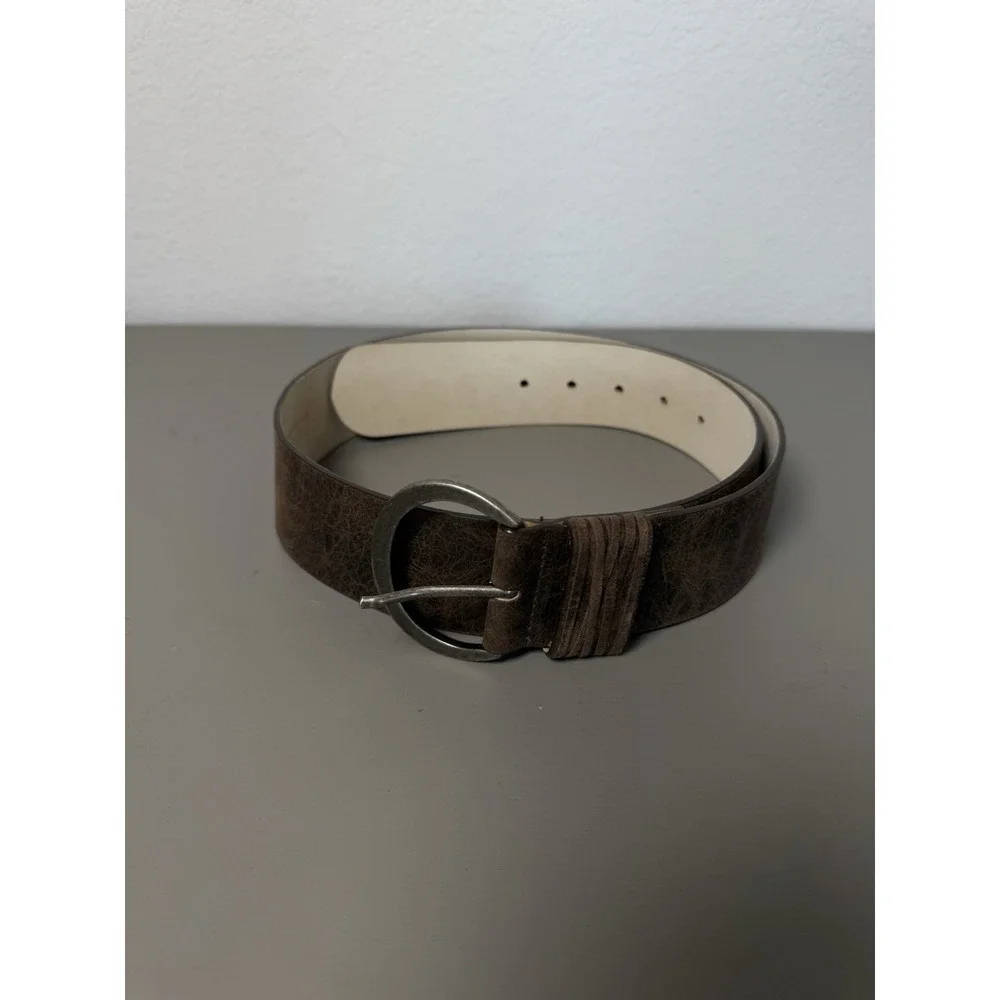 Streets Ahead Women's Brown Leather Silver Western Belt Size Medium‎ USA